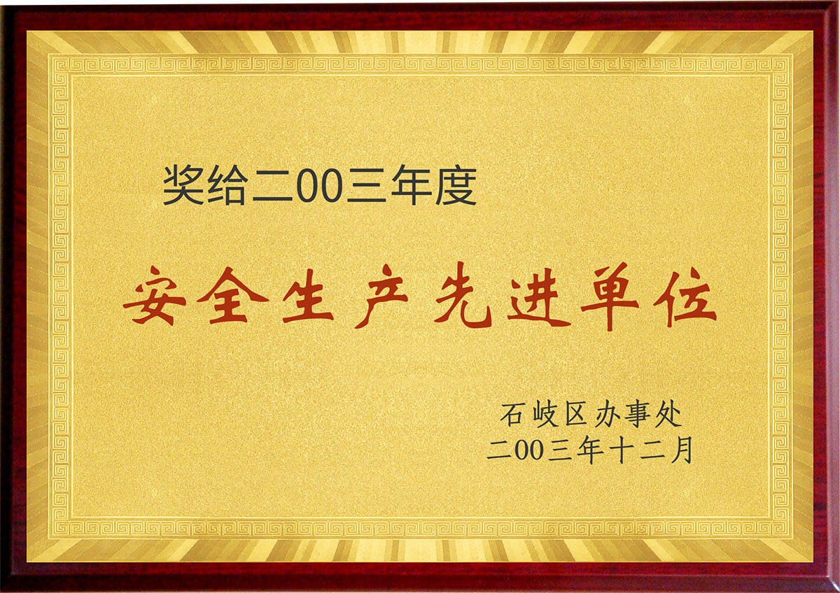 安全生产先进单位